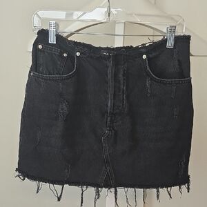 BDG Distressed Black Mini Skirt